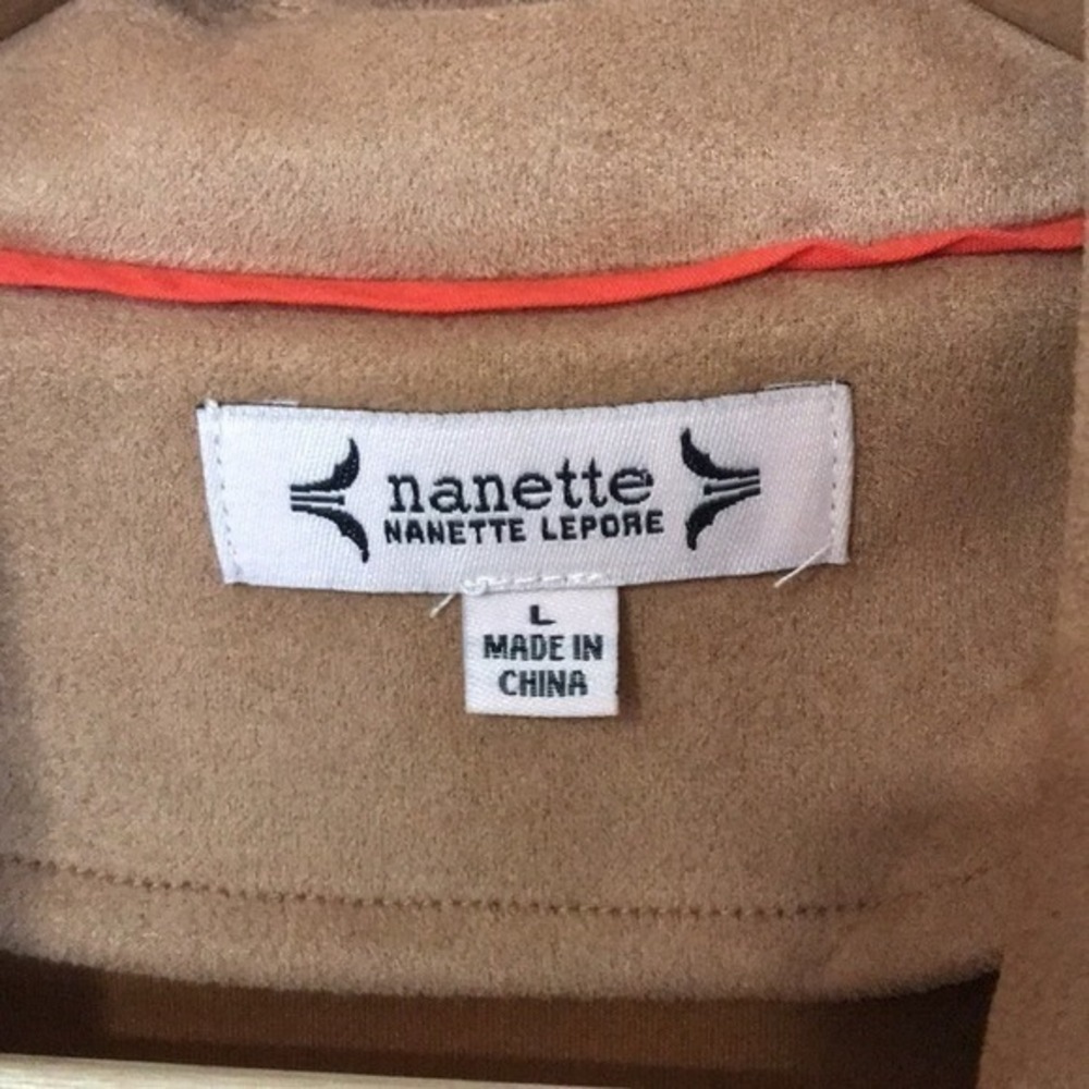 Nanette Nanette Lepore Women's L Jacket Caramel Faux Suede Cropped NJ4F114N6 - Picture 5 of 10